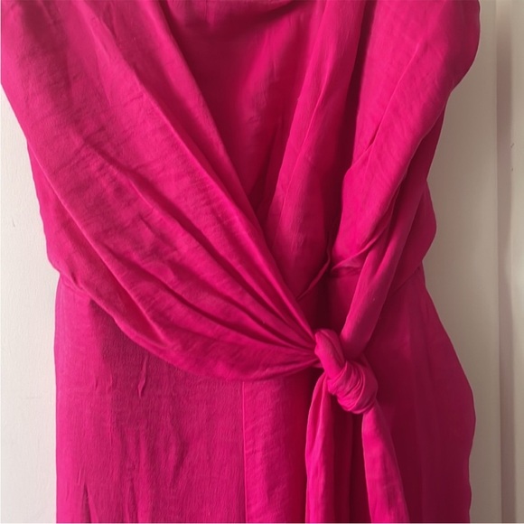 Anthropologie Maeve Womens Size 4 Pink Brin Strapless Cropped Tie Front Jumpsuit - Picture 9 of 10